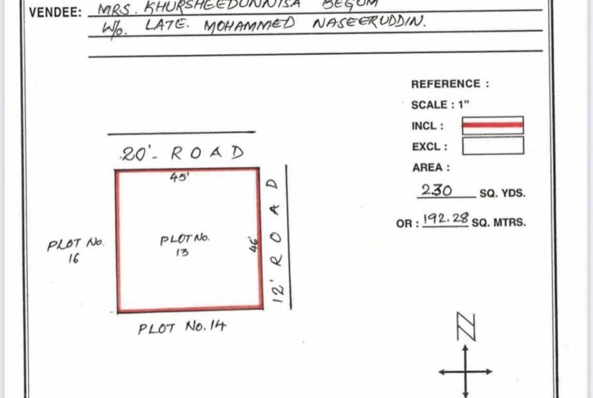 House for Sale in Kismatpur Rajendranagar – 230 Sq Yards 2-Side Road NE-Facing Plot