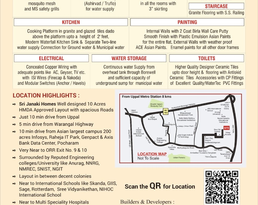 HMDA Approved Flats at Janaki Homes Pocharam – Just 7.5 Km from Uppal Metro