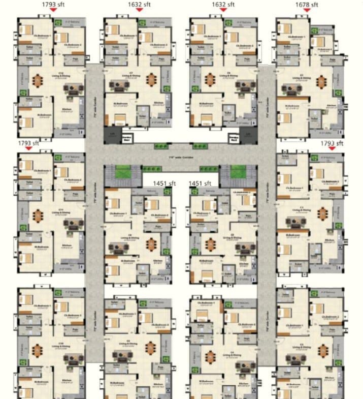 Premium New 3BHK Flat for Sale in Nagole Gated Community – North East Corner Flat