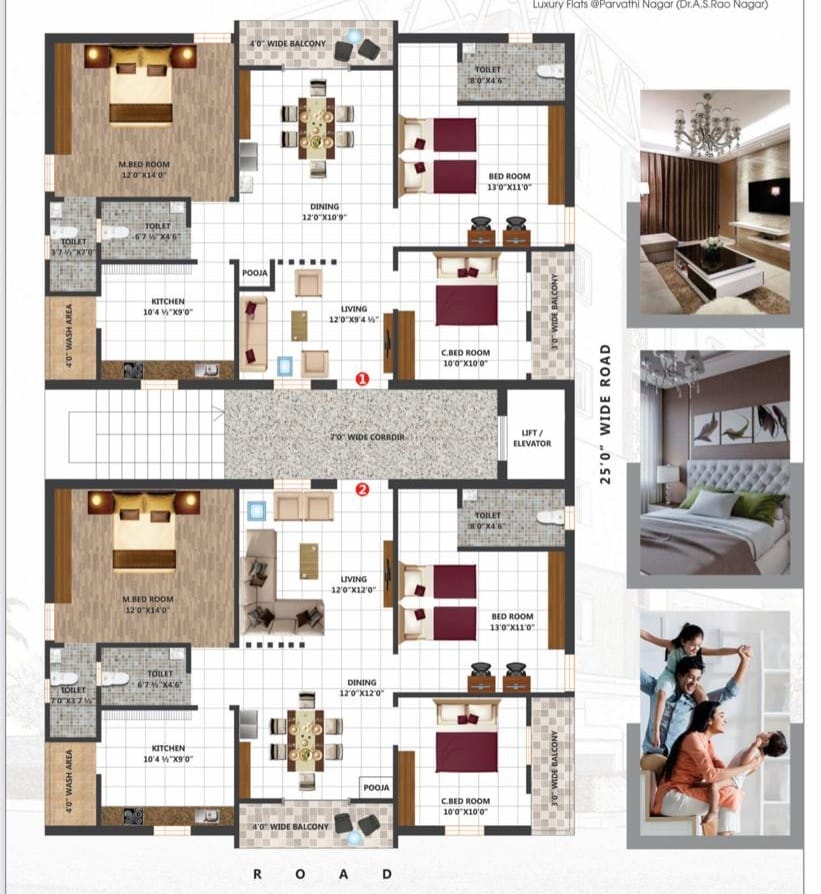 3bhk flat for sale in A.S. RAO nagar , Hyderabad